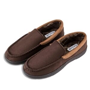Haggar Men's Dark Brown Memory Foam Loafer Slippers